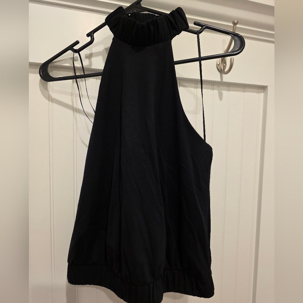 Express Elegant Black Gathered Top